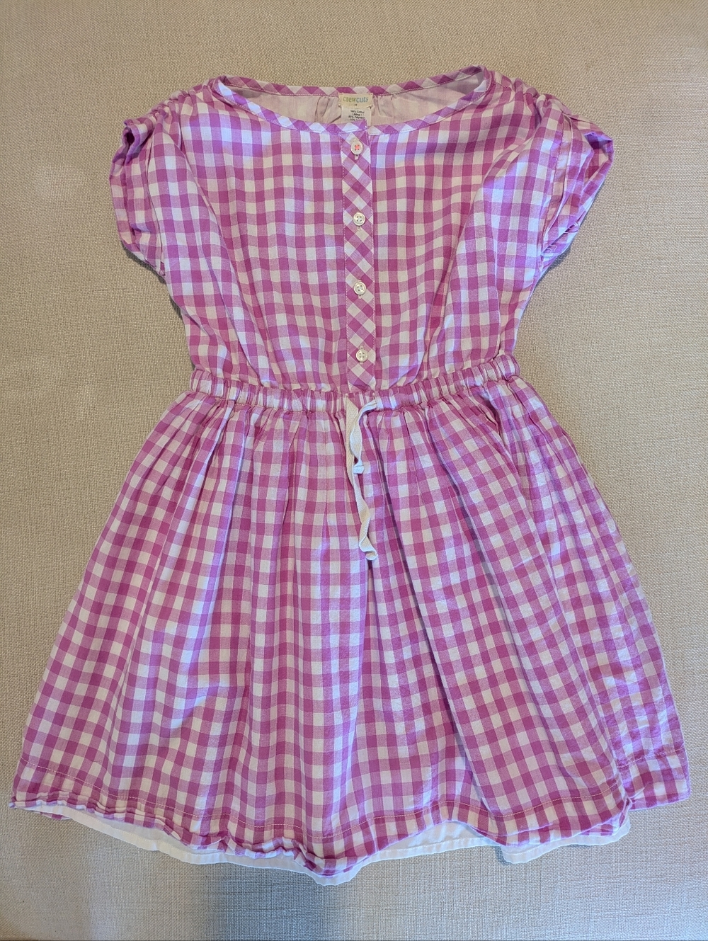 Crewcuts Pink Gingham Dress Size 7